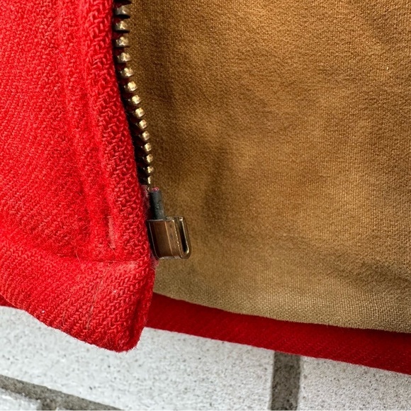 Vintage Woolrich Red Wool Boy Scouts Jacket Sz 10 Smokey Bear Patch Broken Zip - Picture 8 of 13